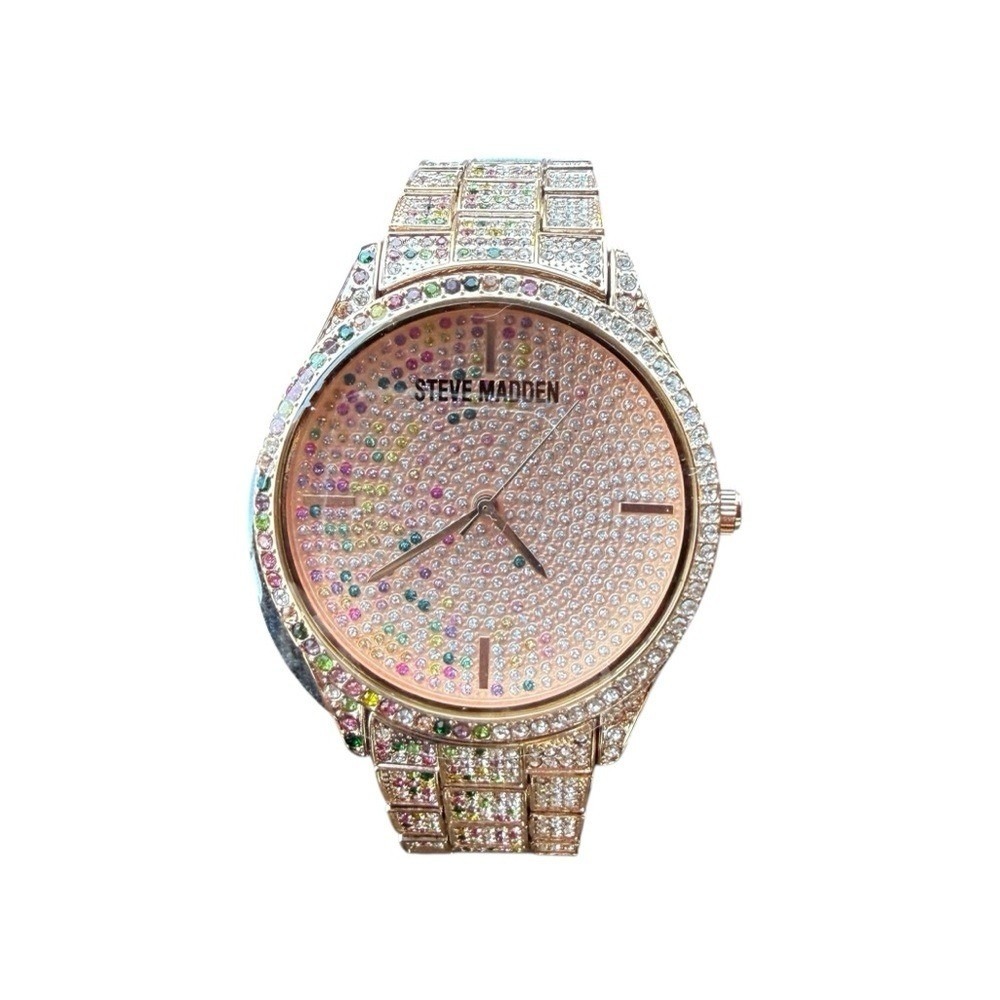 NWT Steve Madden Rose Gold with Rhinestones Watch